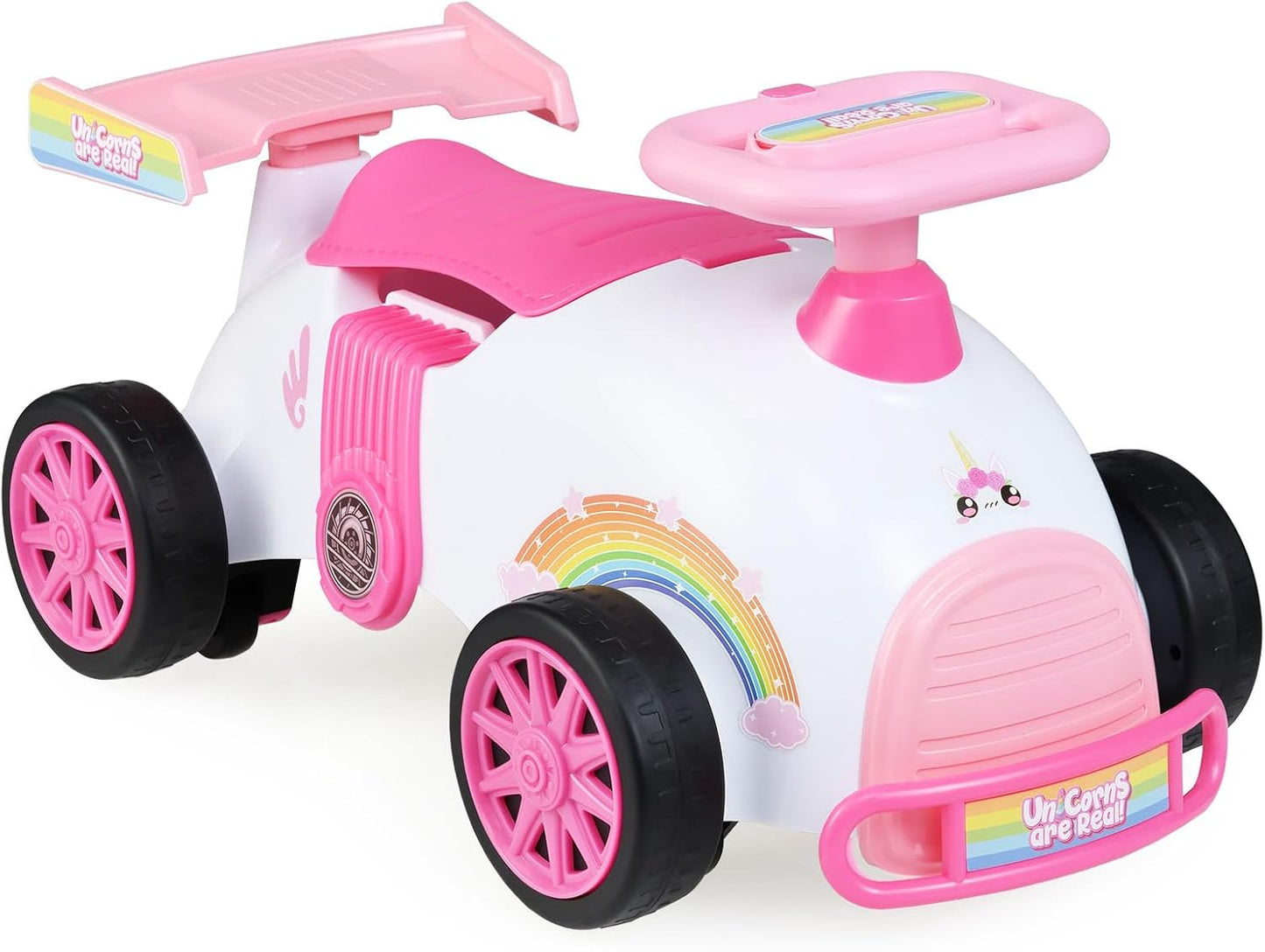 Kids Ride On Car Sliding Toy with Music and Cool Rear Wings