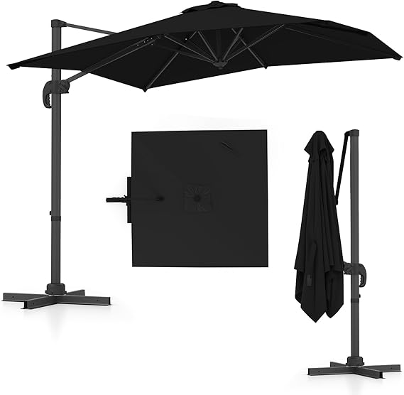2.5M Square Offset Banana Umbrella with 5 Adjustable Tilt