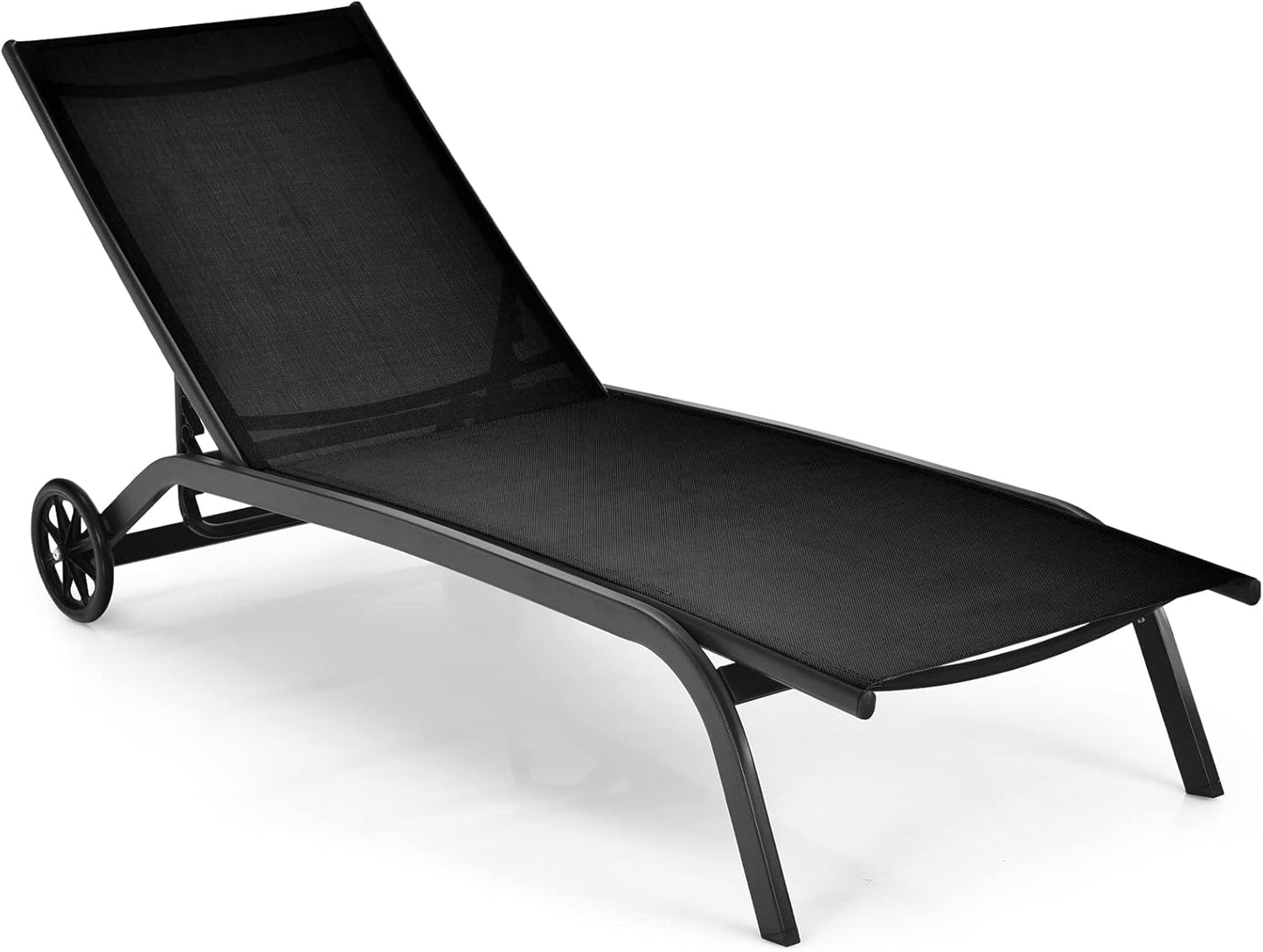 6 Positions Adjustable Chaise Lounge Deck Sunbed