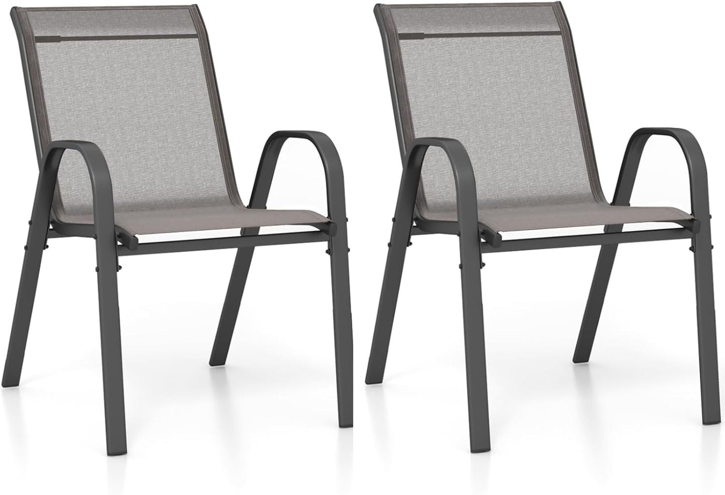Stackable Outdoor Modern Accent Chairs with Armrests