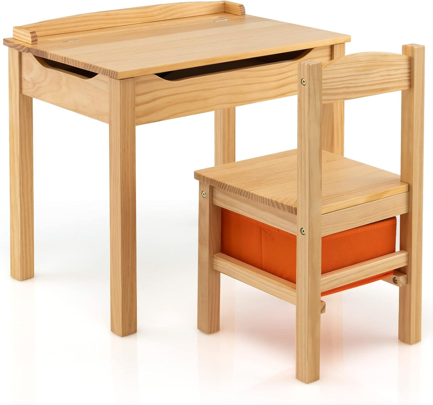 Kids Table and Chair Set with Hidden Space and Hook