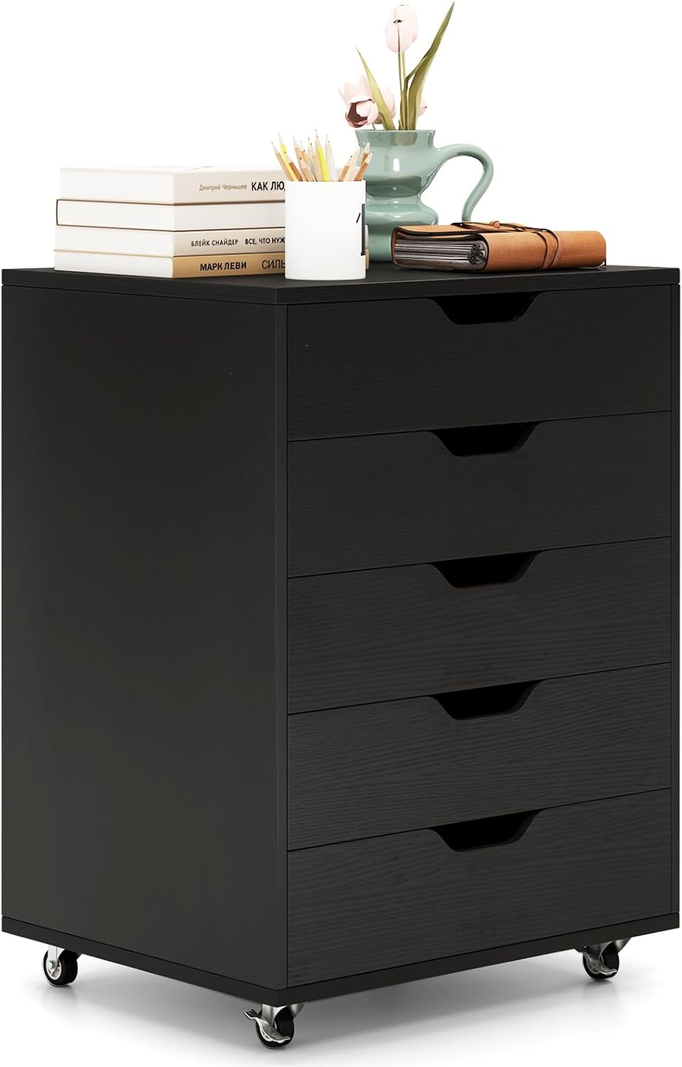 5 Drawer Chest with Lockable Wheels for Home Office