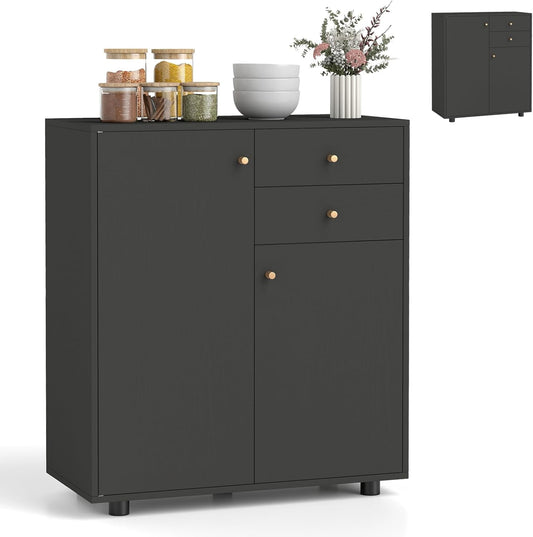 Kitchen Sideboard Buffet Cabinet with 3 Adjustable Shelves