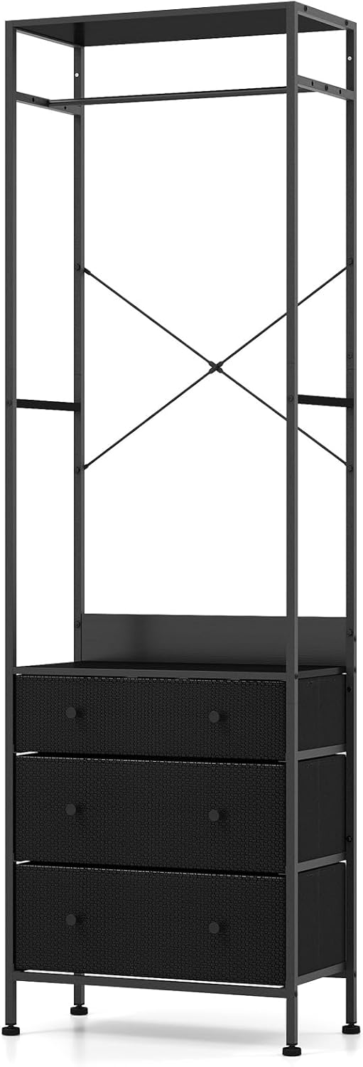 Freestanding Closet Organizer Clothes Rack with Drawers