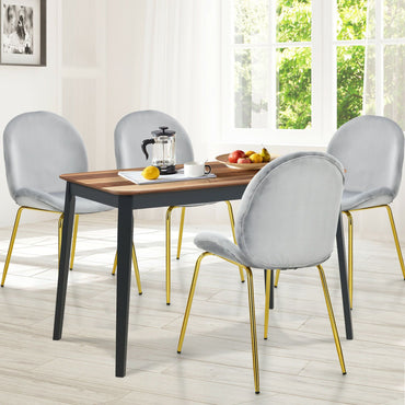 Set of 2 Velvet Dining Chair with Gold Metal Legs