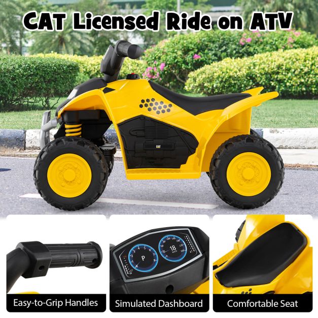 6V Kids Ride on ATV CAT Licensed Quad Car with Horn Sound