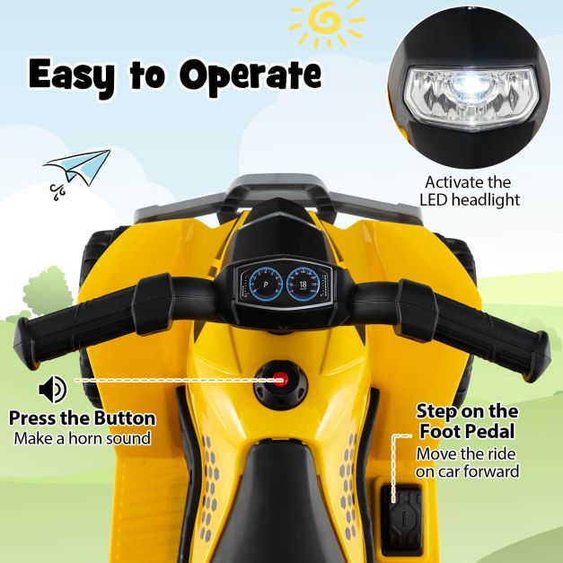 6V Kids Ride on ATV CAT Licensed Quad Car with Horn Sound