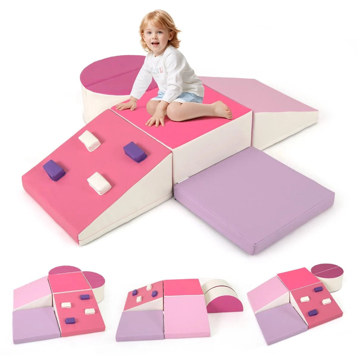 6 Piece Foam Climbing Toys for Toddlers with PU Leather Cover