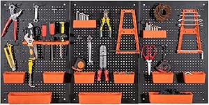 9-Bin Parts Rack Organizer with Hammer Racks for Garage