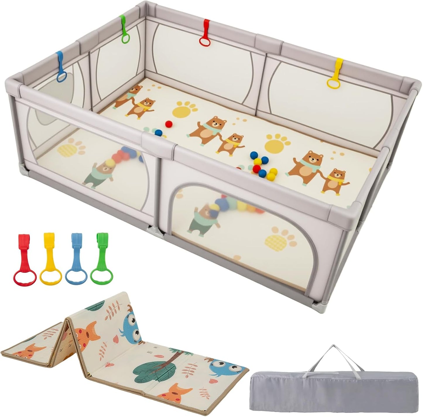 206 x 147cm Extra Large Toddler Fence with Mat