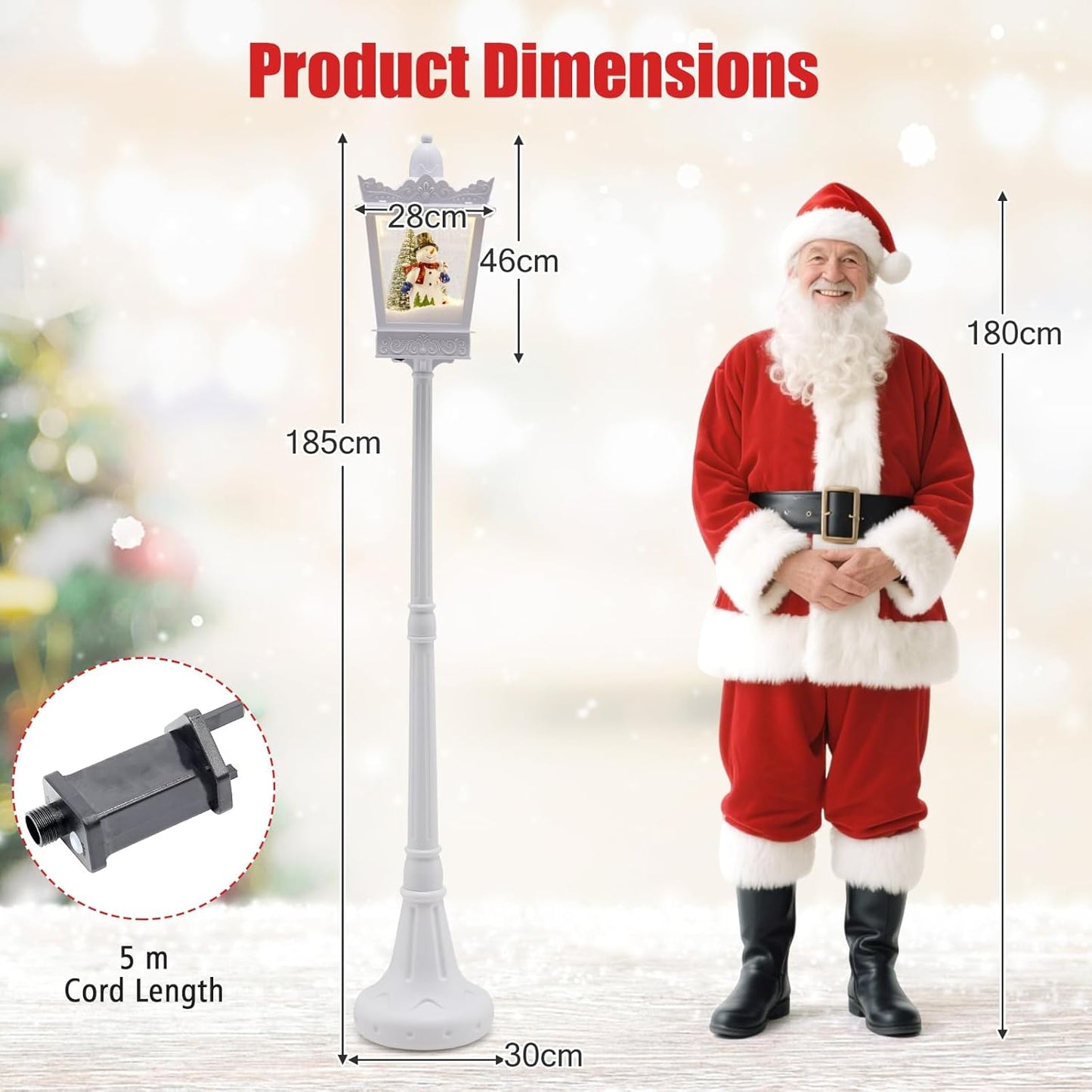 Christmas Street Lamp, Musical Festive Lamp Post with LED Lights