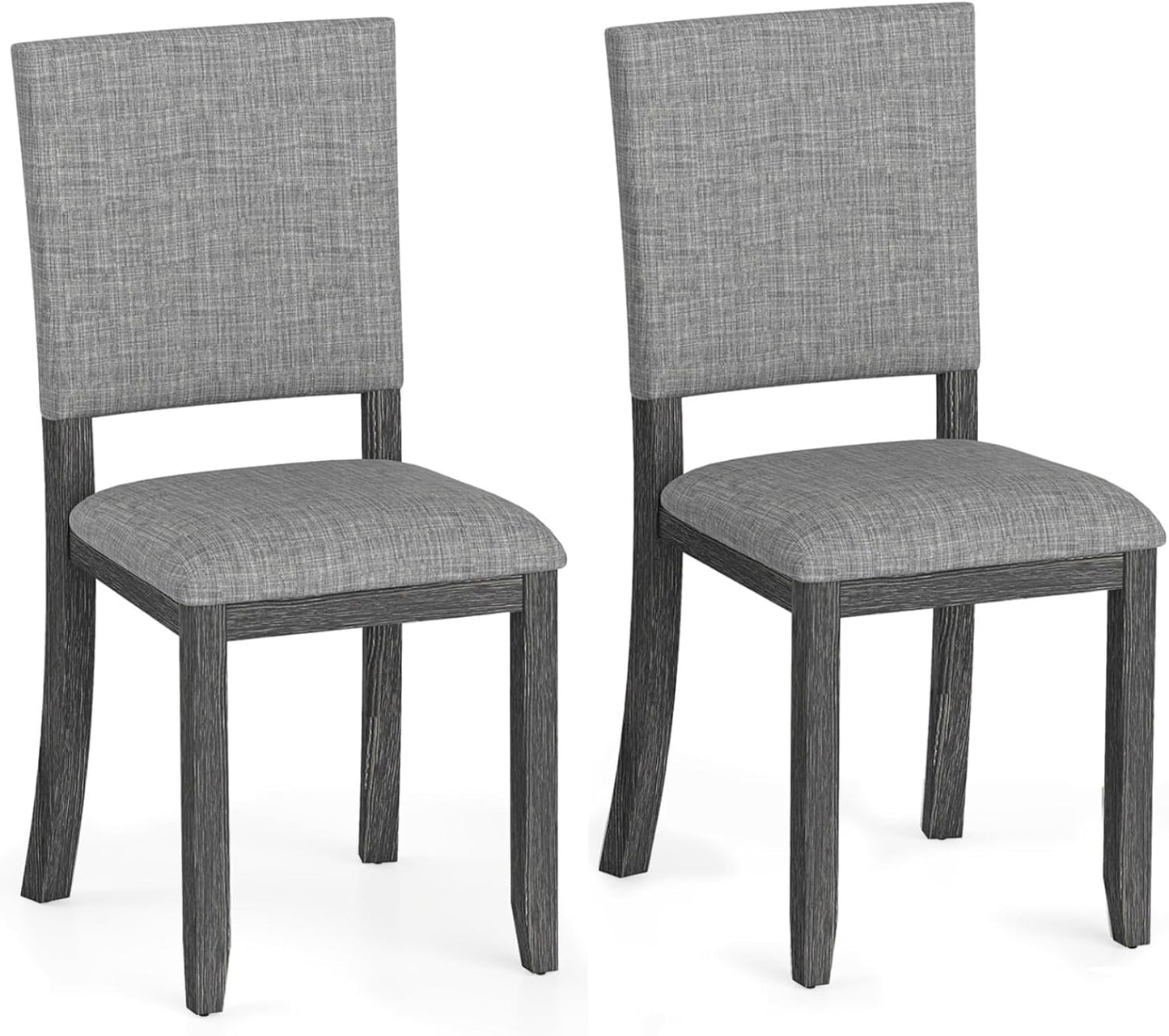 Upholstered Dining Chairs Set of 2 with Soft Padded Seat and Solid Wood Frame