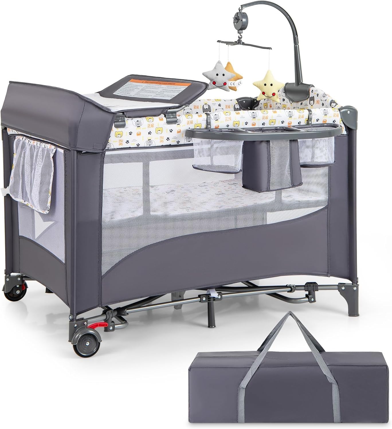 Foldable Baby Bedside Sleeper with Diaper Changer