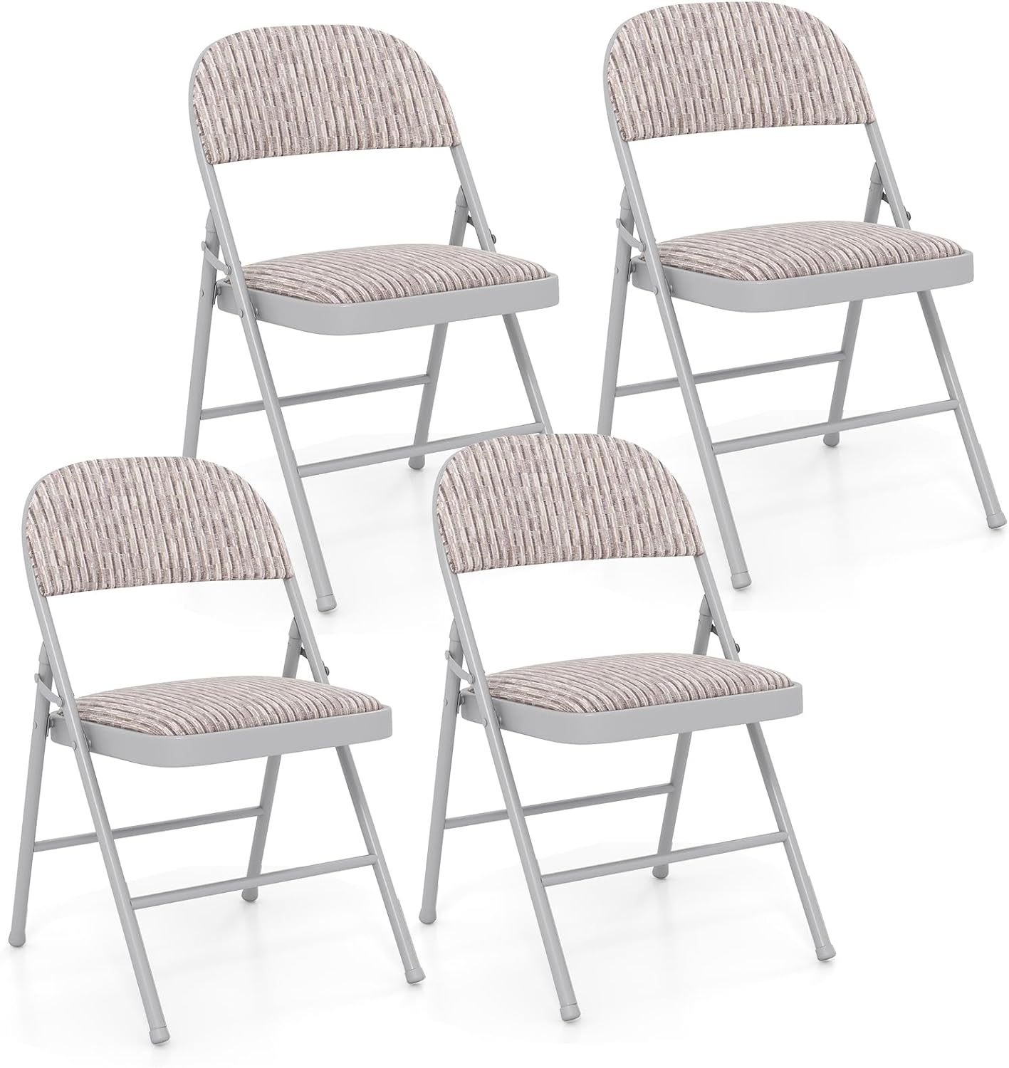 Set of 1/2/4 Folding Padded Party PVC Leather Stackable Chairs