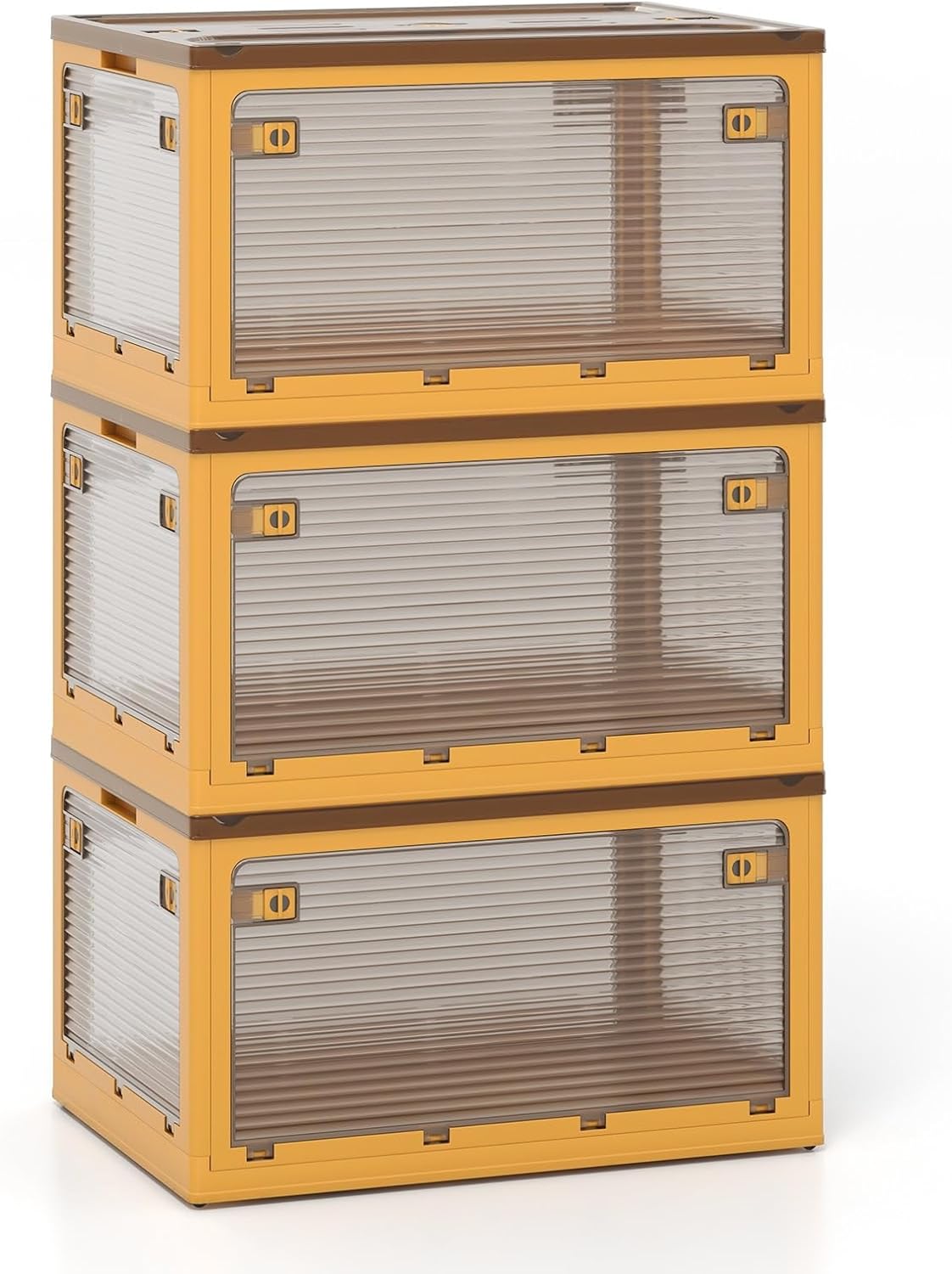 292 L Collapsible Storage Bins 3-Pack Stackable Storage Boxes with Lids