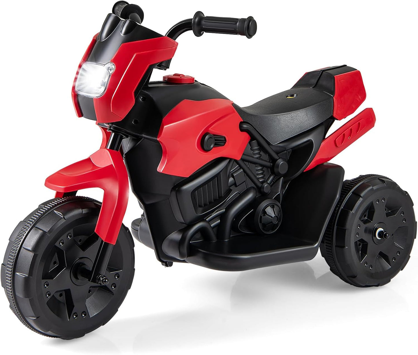 6V Kids 3-Wheel Ride on Motorbike with LED Headlight for Boys Girls Aged 37-72 Months