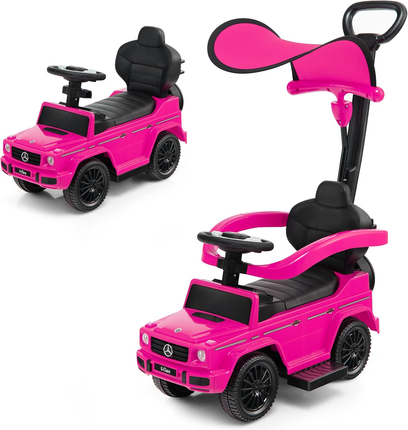 Licensed Mercedes Benz Foot to Floor Slider with Removable Push Handle & Guardrail