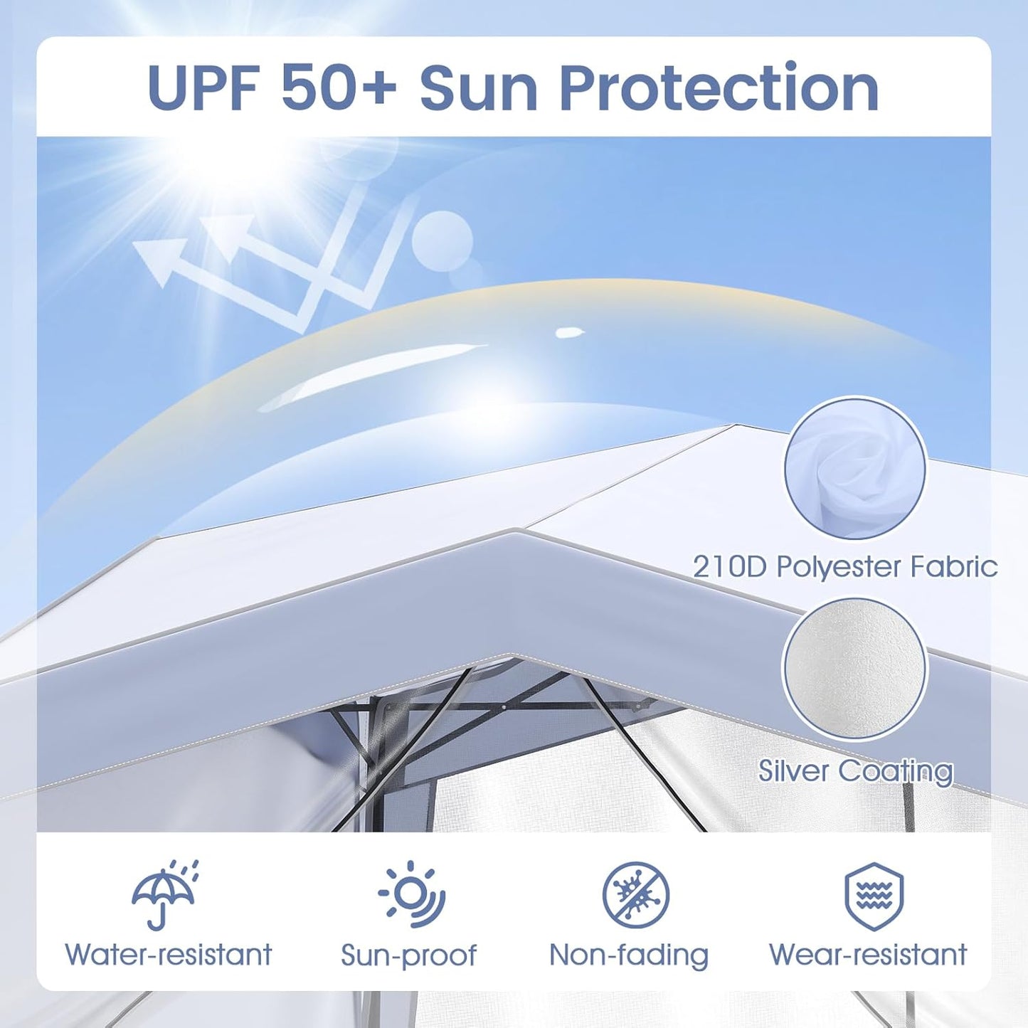 3m x 3m Pop up Canopy Tent with Sidewalls and Netting