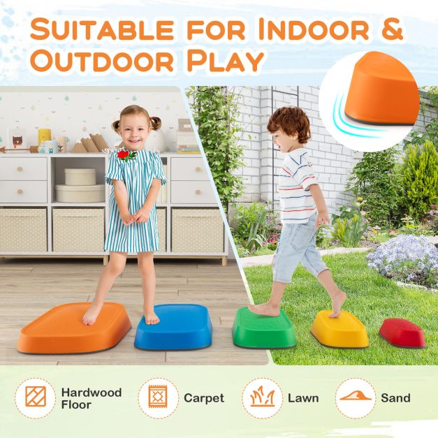 Stepping Stone for Kids 5Pcs Non-Slip Toddler River Stone Set