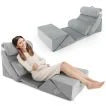 7 PCS Adjustable Support Pillow Set Bed Wedge Pillows with Memory Foam