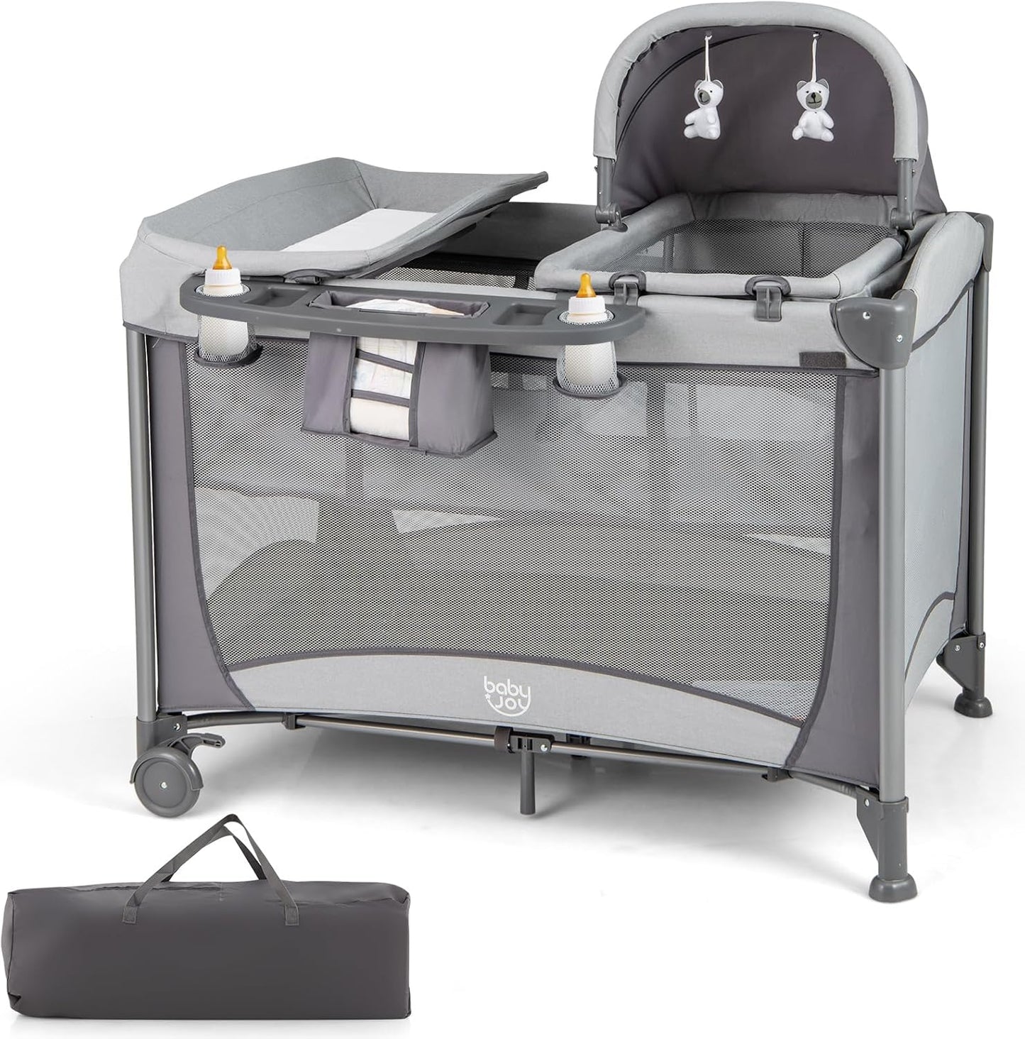 Portable Baby Crib Bassinet with Mattress