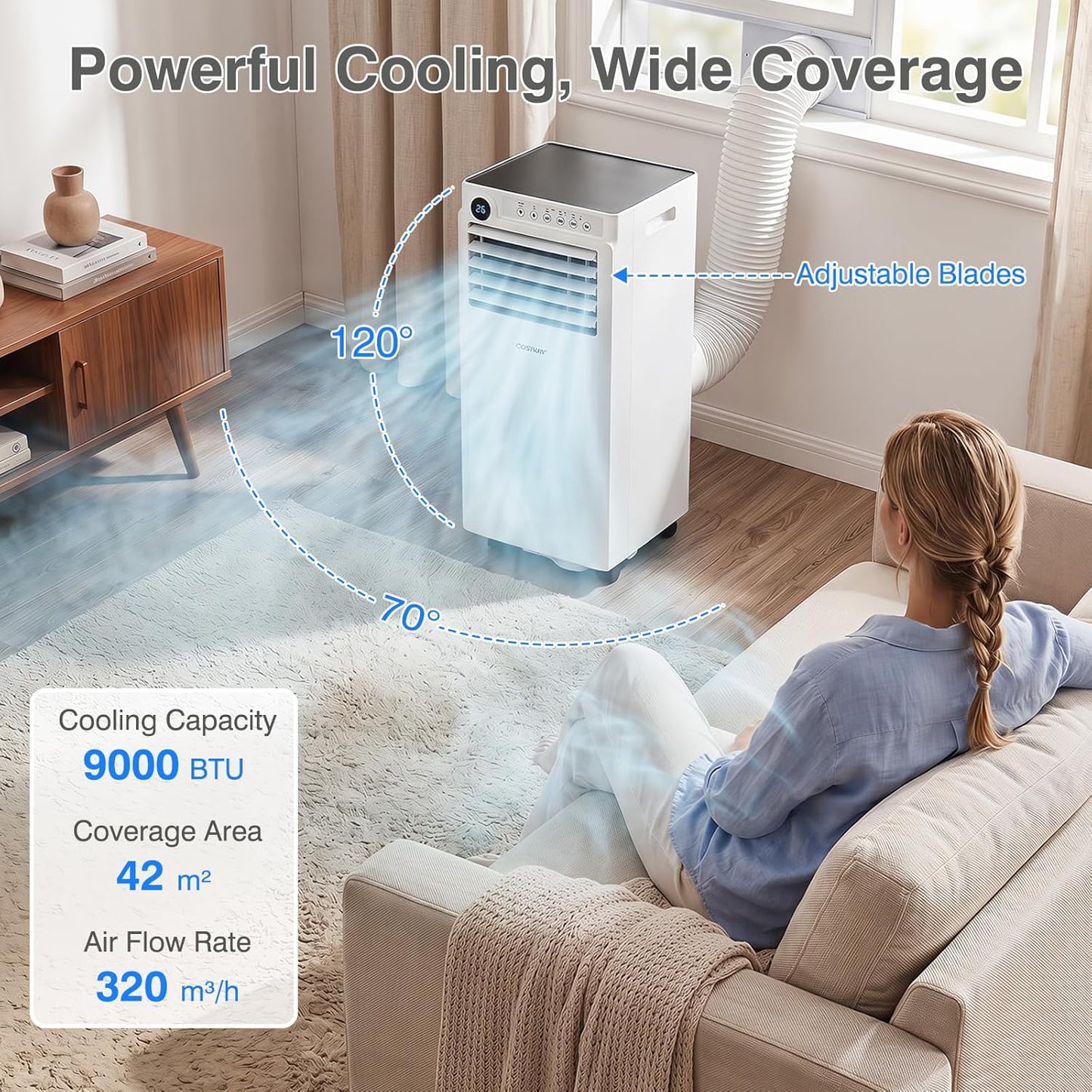7000/9000 BTU Portable Air Conditioner 3 in 1 Cooling Unit with Fan and Dehumidifier