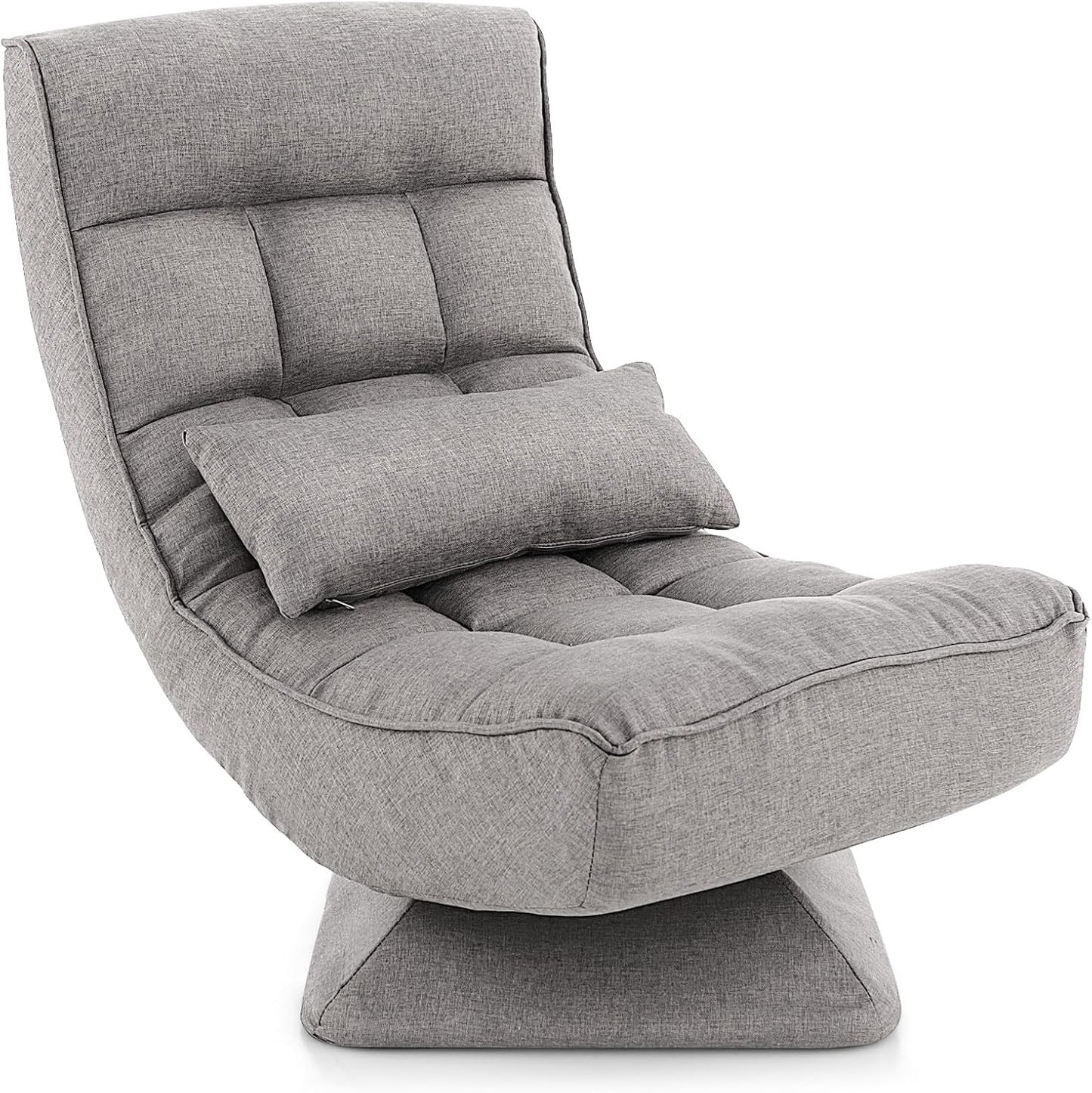 4-Position Adjustable Floor Chair with Swivel Base