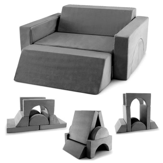 8-Piece Kids Modular Play Sofa with Machine-washable Fabric