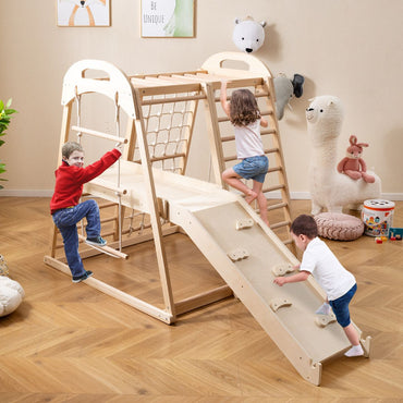 8-in-1 Jungle Gym Wooden Montessori Climber Playset