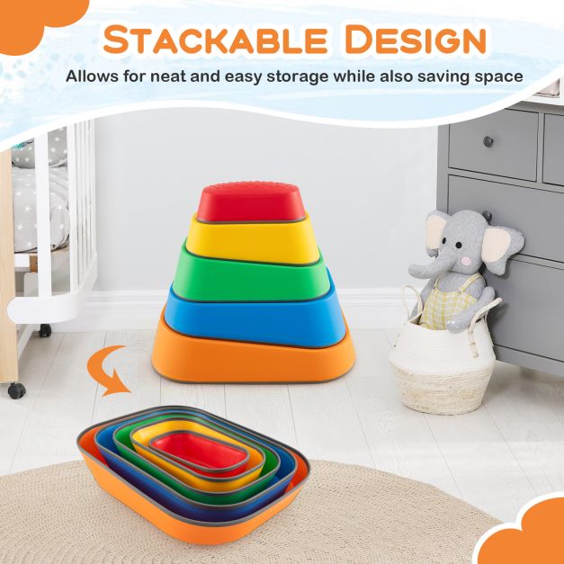 Stepping Stone for Kids 5Pcs Non-Slip Toddler River Stone Set