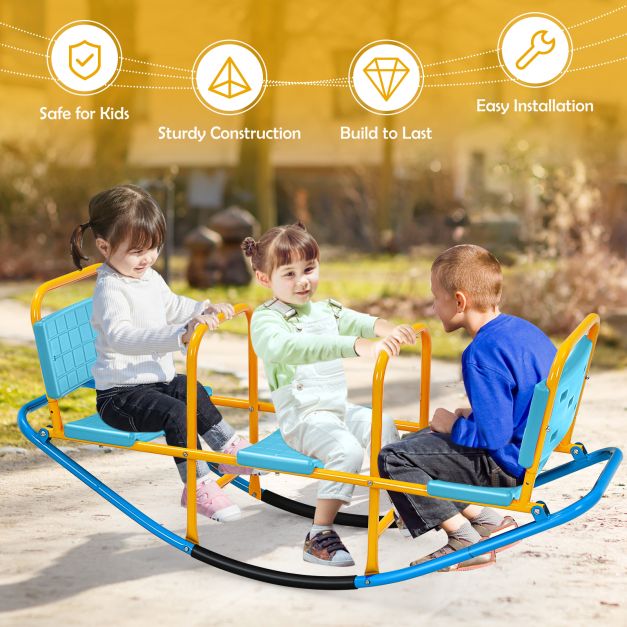 3 Person Kids Seesaw Teeter Totter for Kids Age 3-8