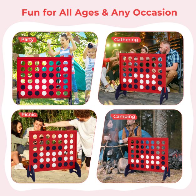 Giant 4-to-Score Game Set with Carrying Bag and 42 Pieces Jumbo Rings