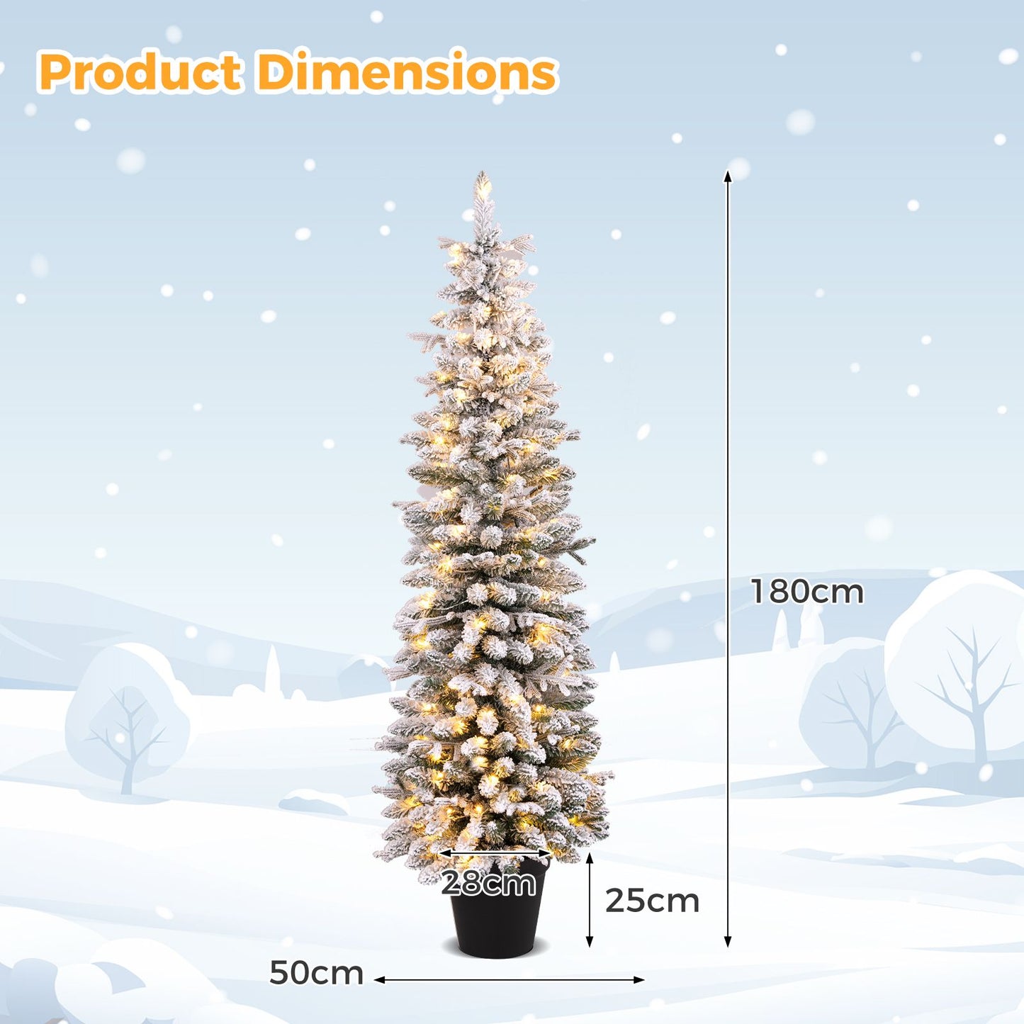Artificial Pre-lit Christmas Tree Snow Flocked Xmas Tree