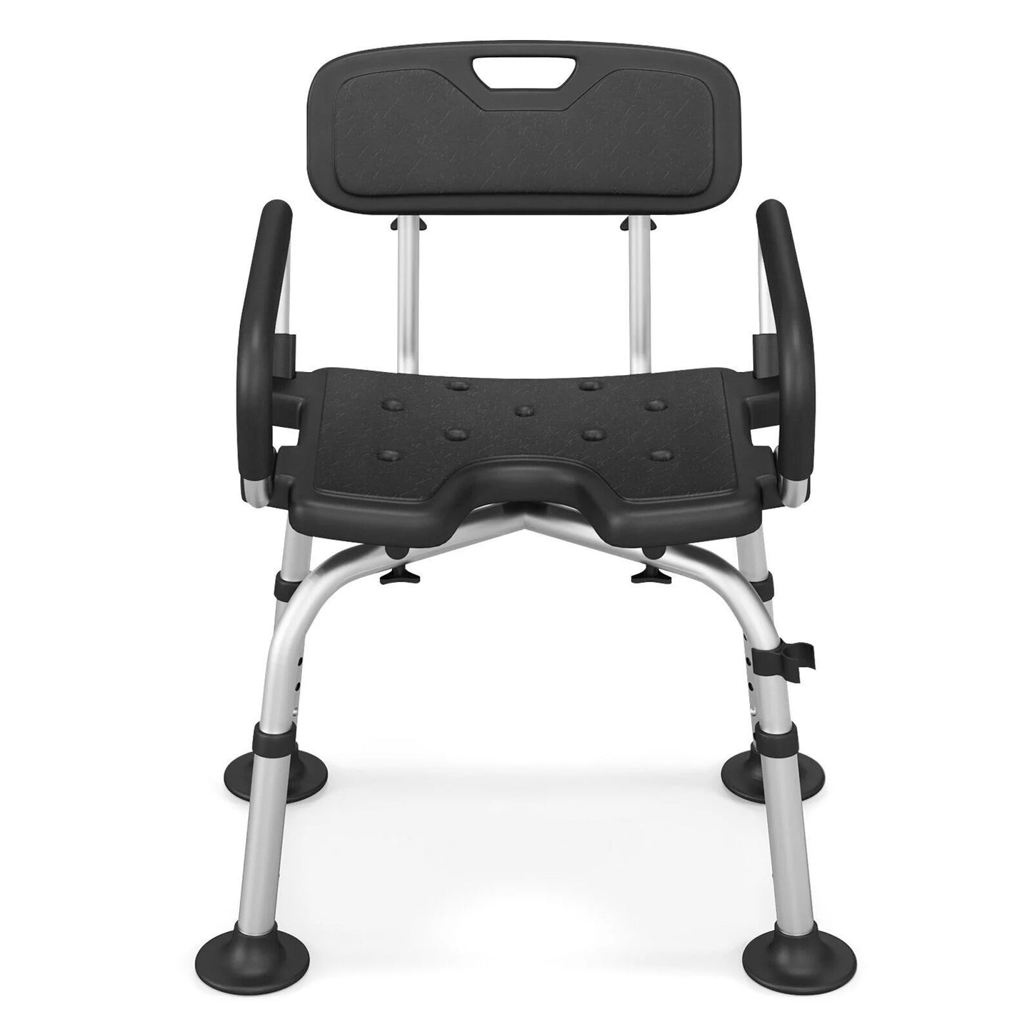 Height Adjustable Tub Shower Seat with U-Shaped Seat and Shower Buckle