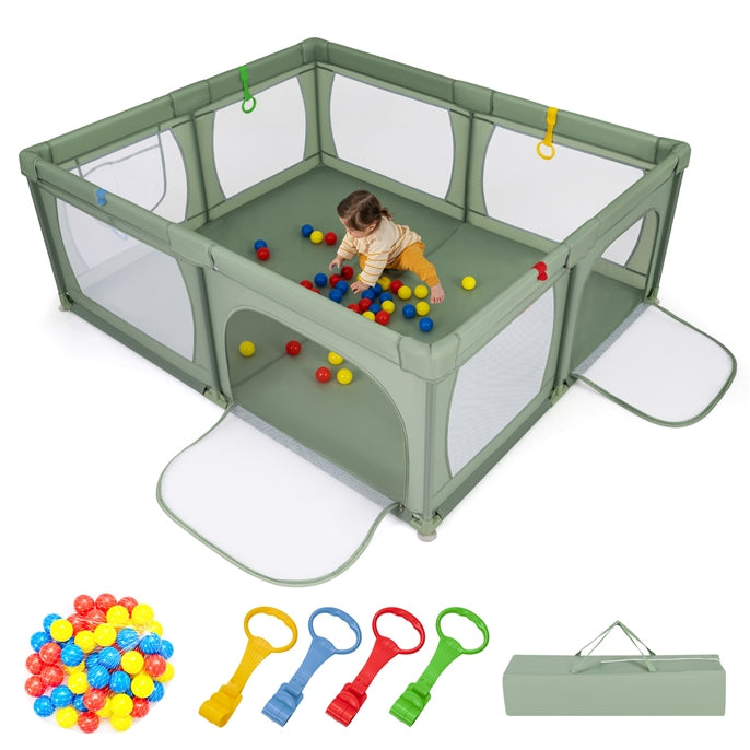 Indoor Safety Play Fence Infant Activity Center with 50 Ocean Balls