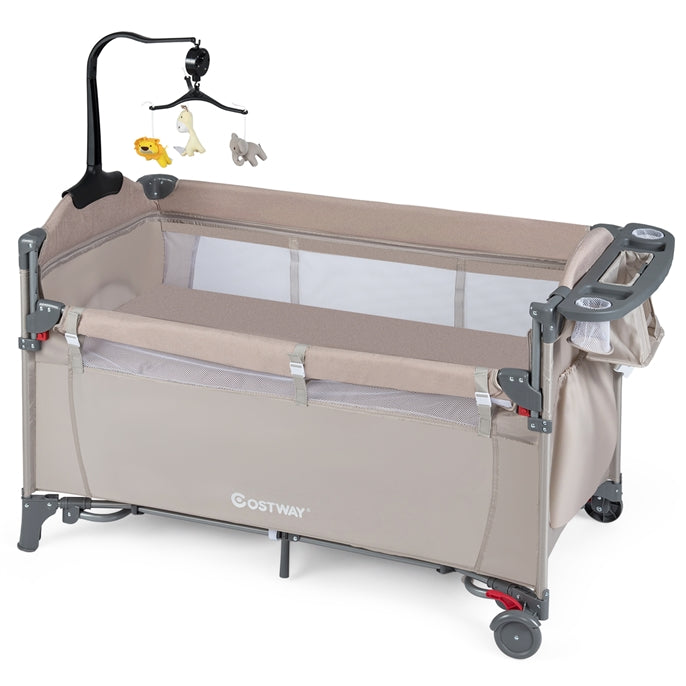 Foldable Baby Bedside Sleeper with Bassinet