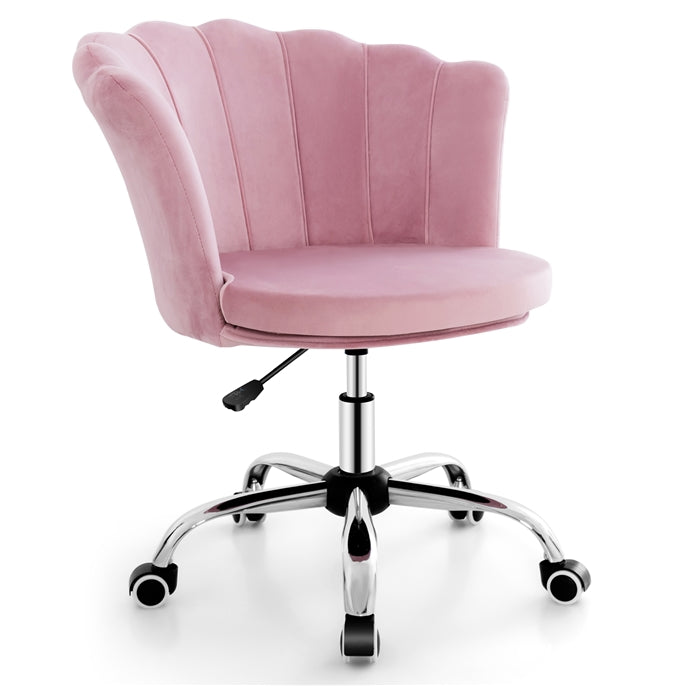 Adjustable Velvet Office Chair with Handle and Universal Wheels