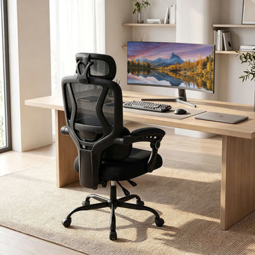 Ergonomic Office Computer Mesh Chair with High Back and Adaptive Lumbar Support