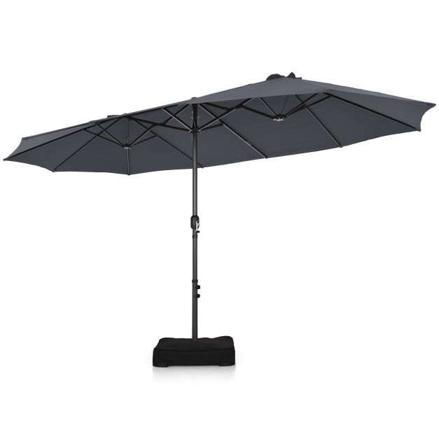 460 cm Double Sided Outdoor Umbrella with Crank Handle
