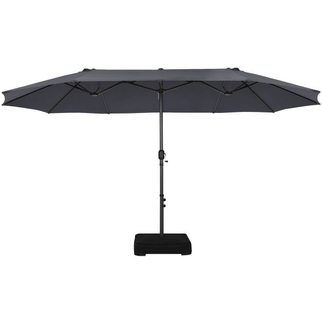 460 cm Double Sided Outdoor Umbrella with Crank Handle