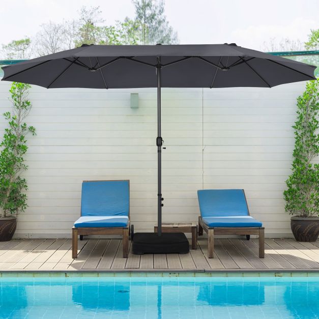 460 cm Double Sided Outdoor Umbrella with Crank Handle