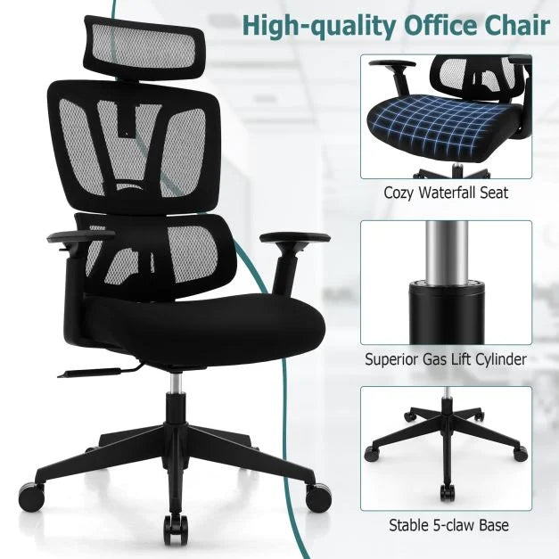 Ergonomic Mesh Office Chair with N Type Lumbar Support