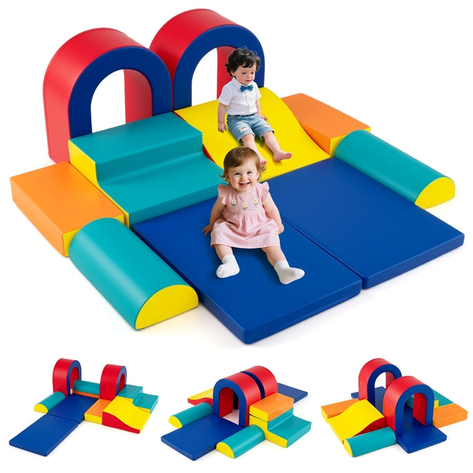 10-Piece Foam Climbing Blocks for Crawling Climbing and Sliding