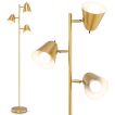 3-Bulb Floor Lamp with 3 E26 A19 Bulbs and Adjustable Lampshades