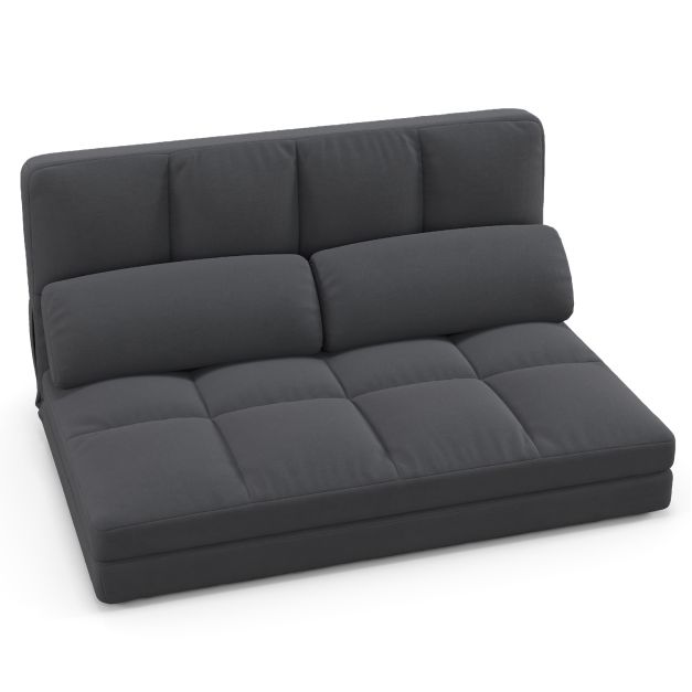Floor Sofa Bed with 2 Pillows and Positions Adjustable Backrest
