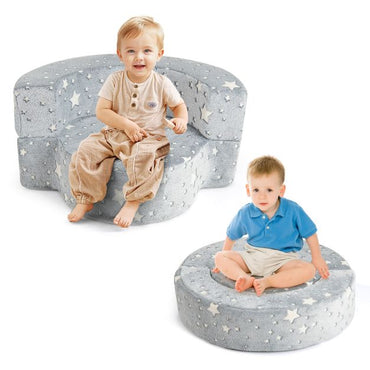 Convertible Glow-in-the-Dark Kids Sofa with Removable Washable Cover