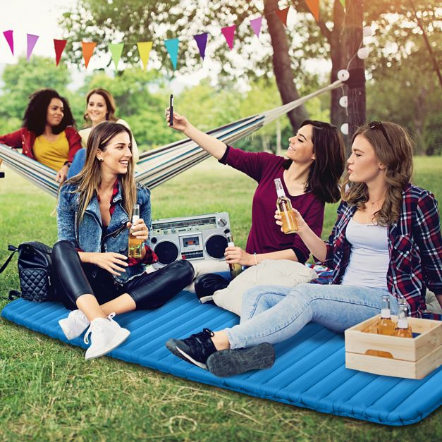 7cm Thick Inflating Camping Mat with Carrying Bag for Backpacking and Hiking