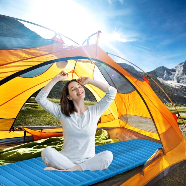 7cm Thick Inflating Camping Mat with Carrying Bag for Backpacking and Hiking