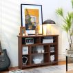 Wood Corner Universal TV Stand with Storage Cabinets and Adjustable Shelves