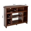 Wood Corner Universal TV Stand with Storage Cabinets and Adjustable Shelves